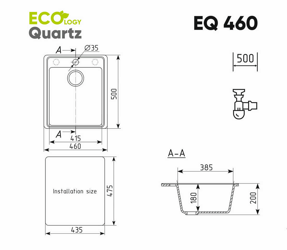 Кухонная мойка Ecology Quartz EQ-460