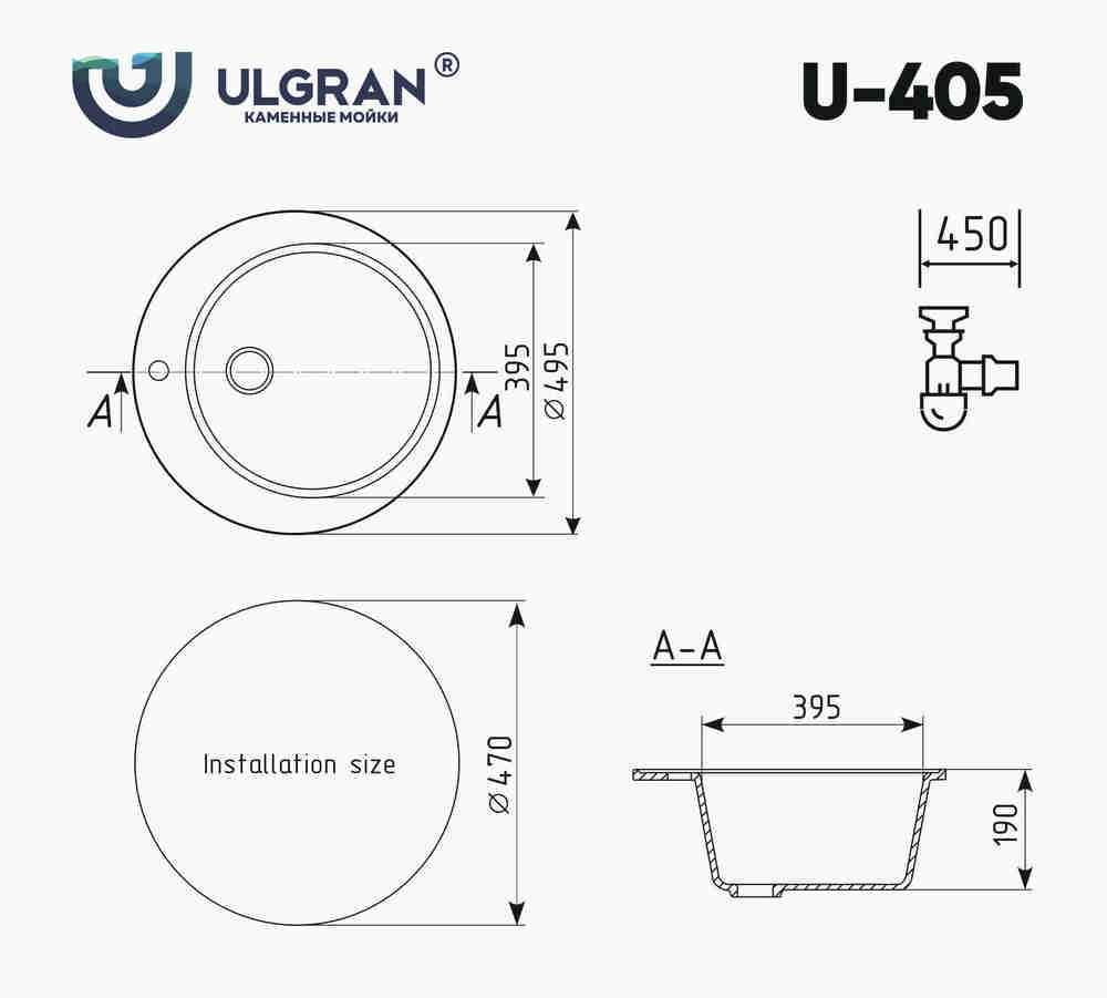 Кухонная мойка ULGRAN U-405