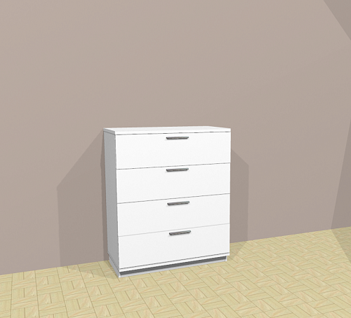 Комод четырёхъящичный Белый лёд 