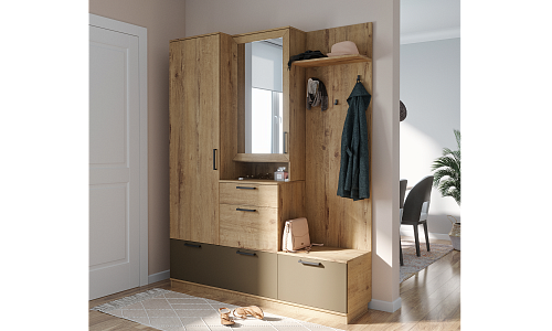 Прихожая многофункциональная Тренд Бунратти/Латте 