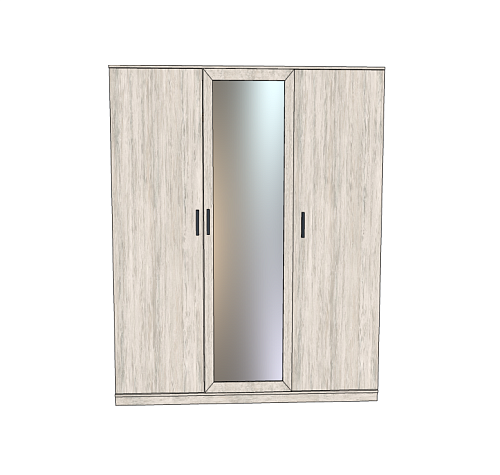Шкаф трёхстворчатый с 1 штангой и зеркалом 1716 