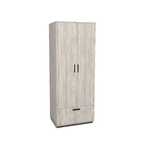 Шкаф двустворчатый с ящиком и штангой 