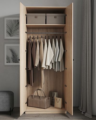 Шкаф двустворчатый со штангой 