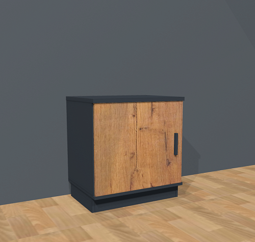 Тумба многофункциональная прикроватная с дверью Антрацит/Бунратти 