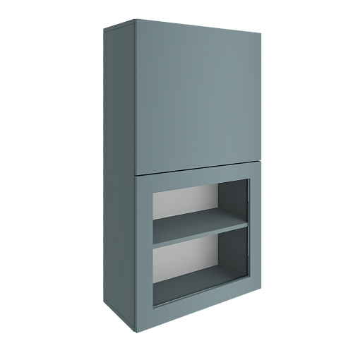 Полка навесная парящая широкая с двумя дверьми стекло и лдсп  Полка навесная парящая широкая с двумя дверьми стекло и лдсп