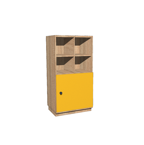 Тумба многофункциональная с сотами и дверью Дуб Сонома/Солнечный свет 