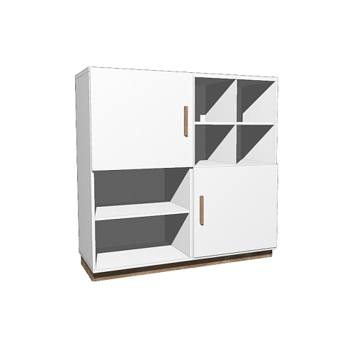 Тумба многофункциональная "Мария" большая с нишей, сотами и двумя дверями 