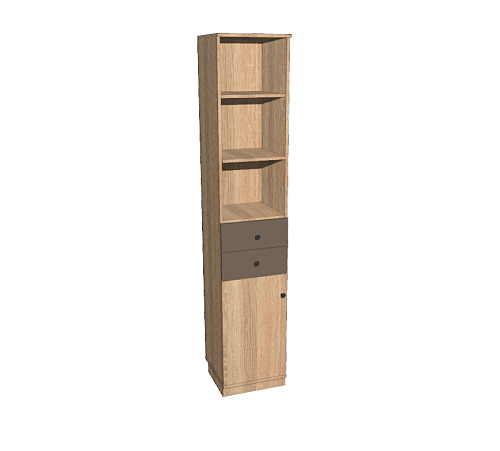 Шкаф-пенал открытый с двумя ящиками 