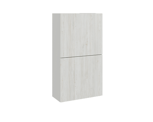 Полка навесная парящая широкая с двумя дверьми Серый фон/Винтерберг 