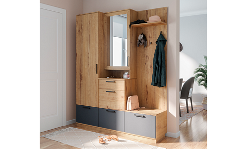 Прихожая многофункциональная Тренд Бунратти/Серый тёмный 