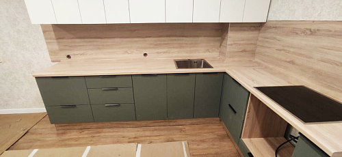 Кухня Тёмно-зеленый матовый (цена указана за погонный метр) 