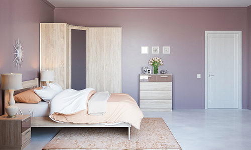 Спальня Сонома/Латте глянец 