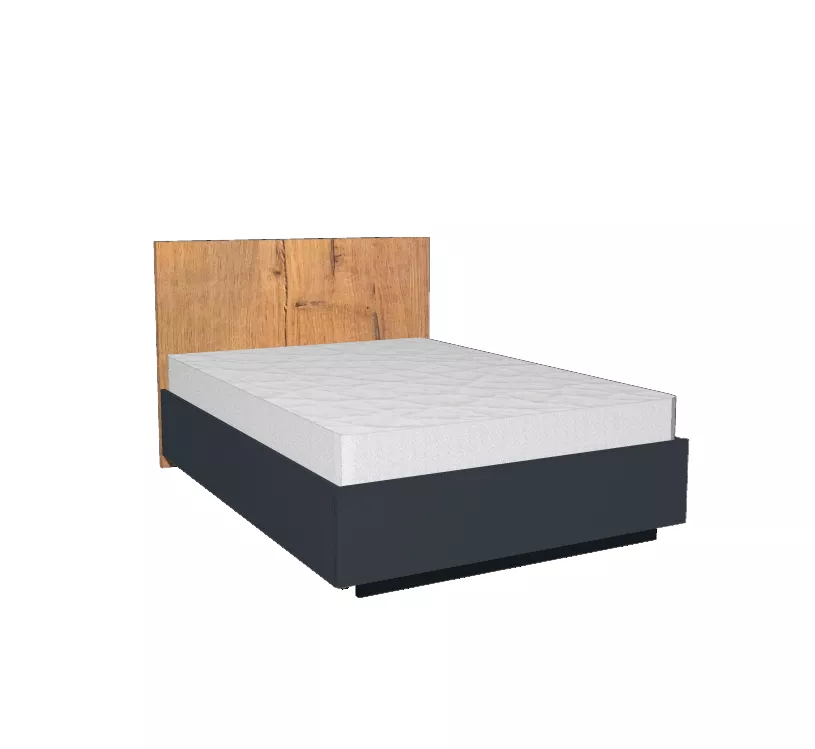 Кровать с парящим основанием Квадро 1400 Серый темный/Бунратти